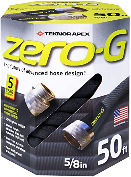 zero-G 4001-50 Lightweight, Ultra Flexible, Durable, Kink-Free Garden Hose, 5/8-Inch by 50-Feet,Black