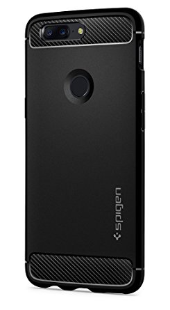 Spigen Rugged Armor OnePlus 5T Case with Resilient Shock Absorption and Carbon Fiber Design for OnePlus 5T (2017) - Black