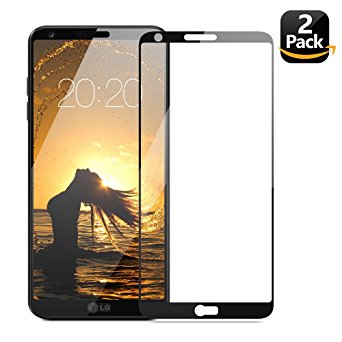 LG G6 Screen Protector, Eakase 2.5D Curved Full Coverage Tempered Glass Anti-Scratch Anti-Fingerprint Case Friendly with Lifetime Replacement Warranty for LG G6 2017 5.7”(Black) [Edge to Edge]