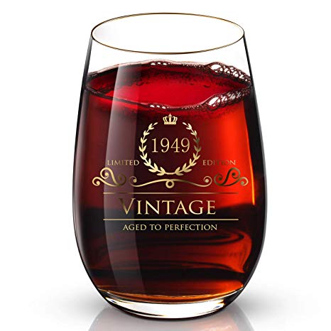 1949 Customized 24K Gold hand crafted luxury drinking and wine glass for wedding,anniversary,birthday,holidays and any noteworthy occasions,it’s perfect gifts ideal for bridesmaids,wife and son.