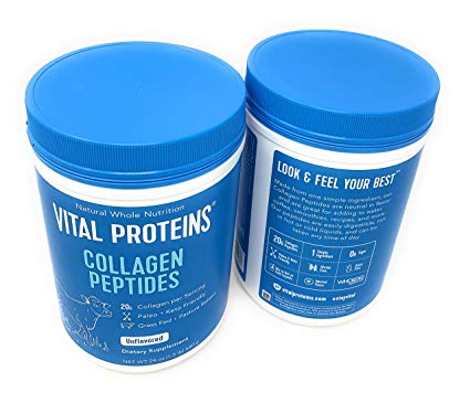 Vital Proteins Collagen Peptides - Pasture Raised, Grass Fed, Paleo Friendly, Gluten Free, Single Ingredient (20 oz, 2 Pack)