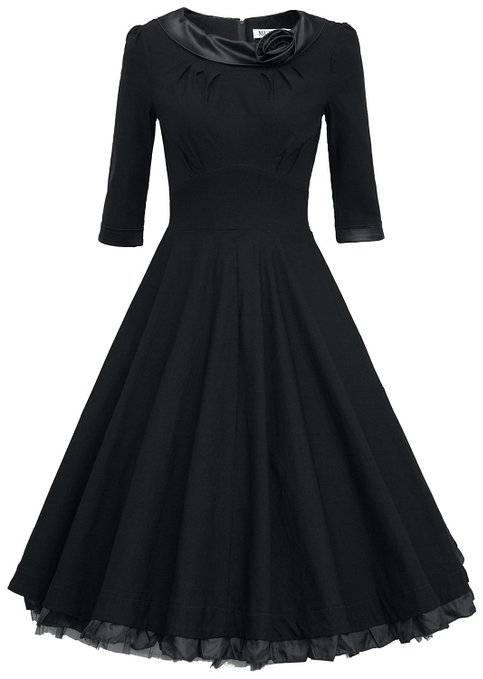 MUXXN Women's 1950s Vintage 3/4 Sleeve Rockabilly Swing Dress