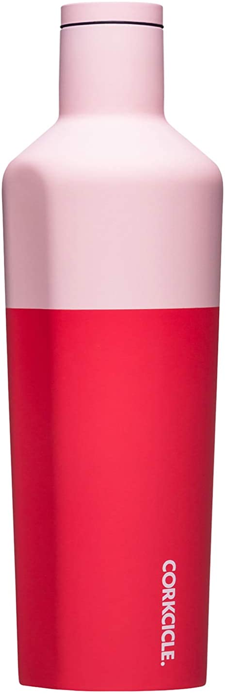 Corkcicle 25oz Canteen - Color Block Collection - Water Bottle & Thermos - Triple Insulated Shatterproof Stainless Steel, Color Block Shortcake