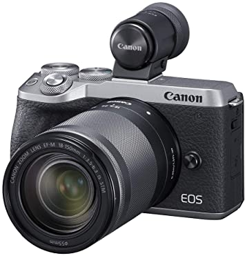 Canon EOS M6 Mark II Mirrorless Digital Compact Camera   EF-M 18-150mm f/3.5-6.3 IS STM   EVF Kit, Silver