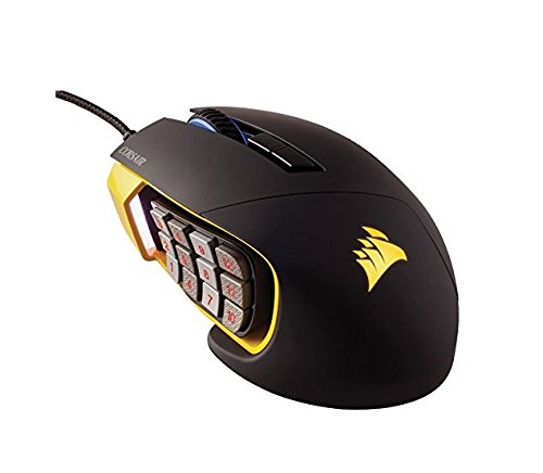 Corsair Gaming CH-9000091-EU SCIMITAR Multi-Colour RGB Backlit Performance 12000 DPI Laser MMO/MOBA Gaming Mouse,Yellow