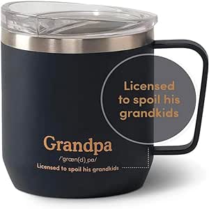 VAHDAM Grandpa Mug (10.1oz) Grandpa Gift For Fathers Day from Daughter, Son, & Wife | Reusable, Vacuum Insulated Travel Tea & Coffee Mug | Fathers day Gift for Grandpa, Grandpa Gift