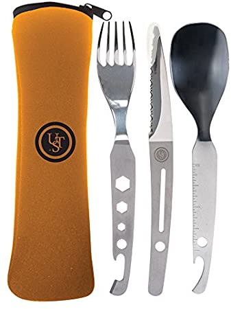 UST Utilitensil Set with Stainless Steel Multi-Functional Utensils and Carry-Case for Your All-in-One Camping, Backpacking or Outdoor Emergency Needs