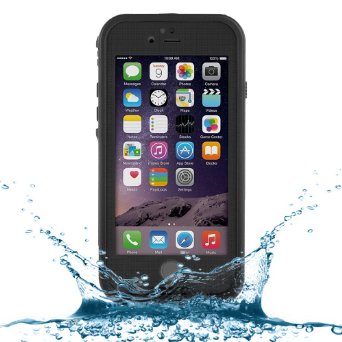 iPhone 6/6S Plus Waterproof Case, Caka Full Body Sealed Waterproof Snowproof Shockproof Dirtproof Durable Full Sealed Protection Case Cover for iPhone 6/6S Plus - (Black )