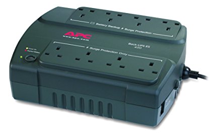 APC Back-UPS ES 400 - Uninterruptible Power Supply 400VA, - BE400-UK - 8 Outlets - Surge protected