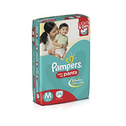 Pampers Medium Size Diapers Pants (Pack of 56)