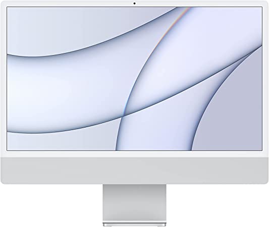 2021 Apple iMac (24-inch, Apple M1 chip with 8‑core CPU and 7‑core GPU, 8GB RAM, 256GB) - Silver (Renewed)