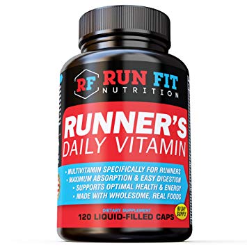 Runner's Daily Vitamin - Multivitamin - 2 Month Supply! - Endurance, Energy, Immune Support - Liquid Filled - Gentle On Your Stomach …