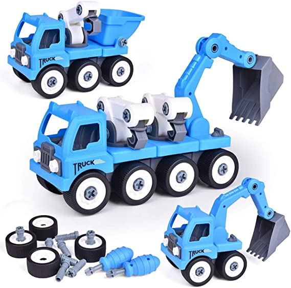 FunLittleToy Take Apart Toy Construction Truck Stem Toy Building Toy for Toy