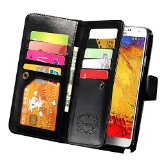 Note 3 Case Galaxy Note 3 Case Joopapa Note 3 Wallet CasePu Leather Case Magnet Wallet Credit Card Holder Flip Cover Case Built-in 9 Card Slots and Stand Case for Samsung Galaxy Note 3 N9000 Black