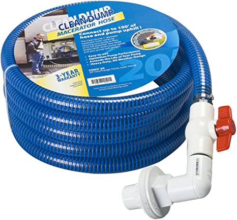 Clean Dump (CDHV-20) 20' Length Discharge Hose with Drip Proof Valve