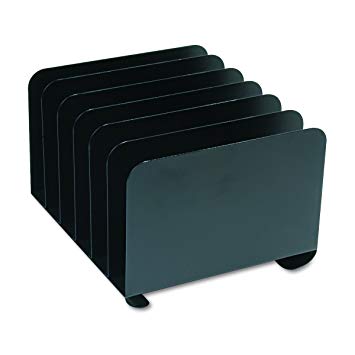 SteelMaster 2646BLA Desktop Vertical Organizer, Six Sections, Steel, 12 x 11 x 8 1/8, Black