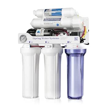 iSpring RCC1DP Tankless RO/DI System with Pump, 5 Stage De-ionization Reverse Osmosis Water Filter System, High Performing 150 GPD Tankless RO Water System for Aquarium with DI Water Filter & Pump