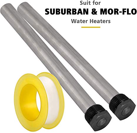 Kohree RV Water Heaters Magnesium Anode Rod Kit, Hot Water Heater Protection with Rope for Suburban and Mor-Flo Water Heaters Tank-3/4"NPT Threads 9.25 Length-2 Pack