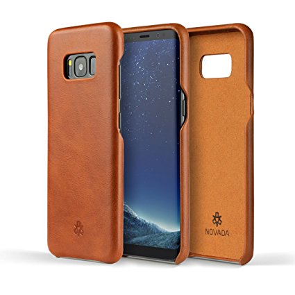 Novada Samsung Galaxy S8 Case - Genuine Leather Back Cover for Samsung Galaxy S8 - Vintage Collection - Tan