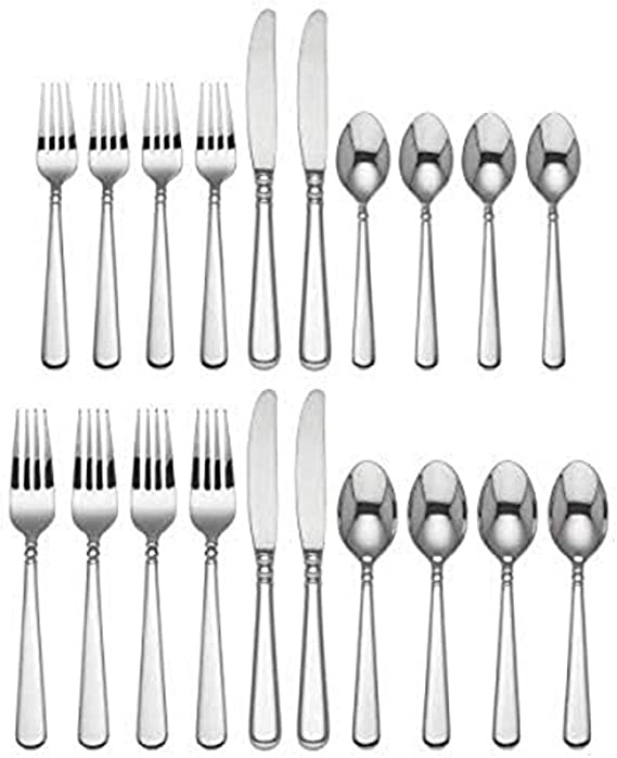 Lenox Pearl Platinum 20-piece Flatware Set, 3.20 LB, Metallic