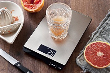 MIRA Digital Kitchen Food Scale | Portable 11 Lb Capacity Food Scale Measures Grams, Pounds & Ounces Stainless Steel Platform Kitchen Scale
