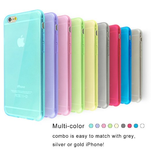 iPhone 6 Case 9 Pack Ace Teah  Ultra - Thin  Slim and Lightweight Protective Cover Bumper Shock Absorbing TPU Case for iPhone 6 47 - Black White Cyan Red Yellow Green Blue Plum Purple