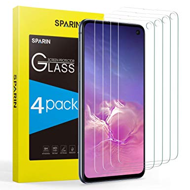 Screen Protector for Galaxy S10e, [4 Pack] SPARIN 0.28mm Tempered Glass Screen Protector for Samsung Galaxy S10e [Anti Scratch] [Easy Installation] [High Definition], 5.8 Inch