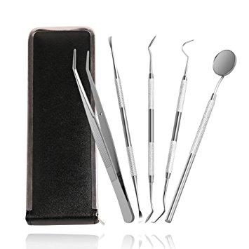 AMTOK Dental Tool Kit Dental Hygiene Tools Kit Stainless Steel Dentist Tools Kit Calculus Plaque Remover Set (Small box)