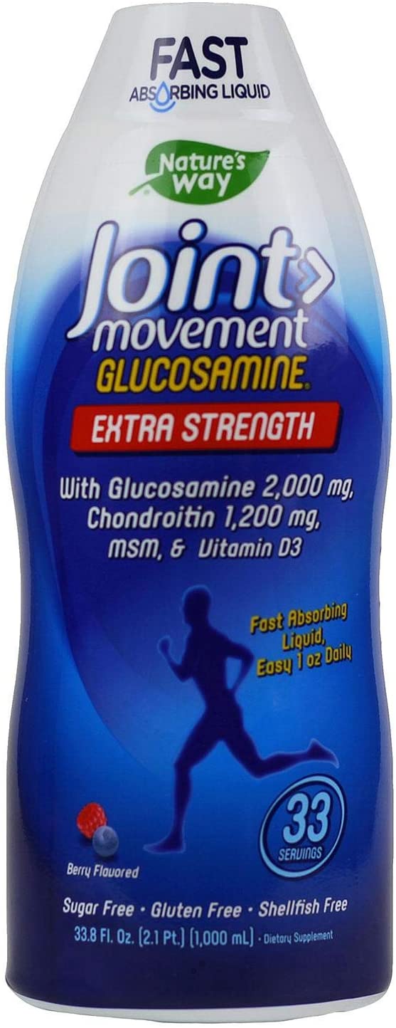 Nature's Way Extra Strength Joint Movement Glucosamine Natural Berry Flavor 33.8 fl oz ea (2-Pack)