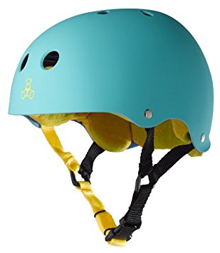 Triple Eight Helmet with Sweat Saver Liner, Baja Teal Rubber, Large