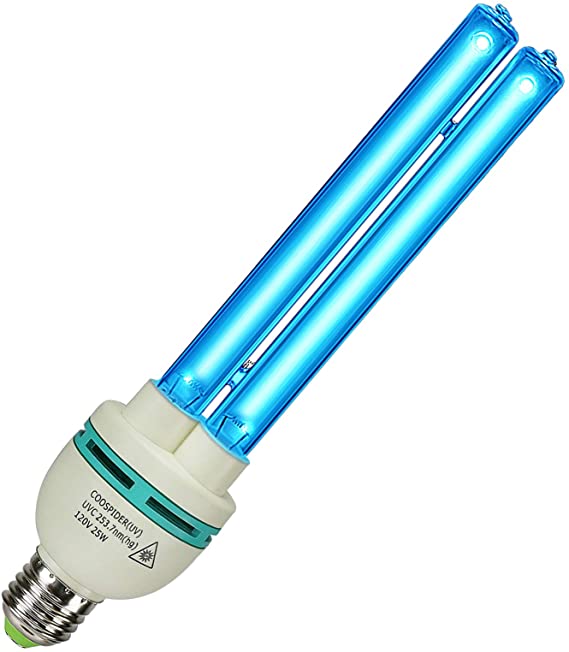 UVC Bulb UV Germicidal Lamp UV-C Light E26 25w 110v Covers up to 400 sq.ft (UVC Ozone Free)