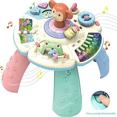 HOMOF Baby Toys Musical Learning Table 6 Months up-Early Education Music Activity Center Game Table Toddlers,Infant,Kids Toys 1 2 3 Years Old Boys & Girls- Lighting & Sound Gifts
