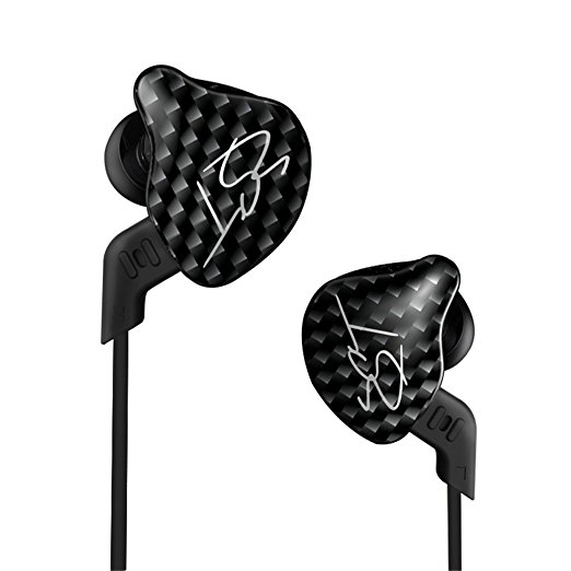 Life-Tandy KZ ZST In-Ear Earbud Headphones Colour Balanced Armature Dynamic Hybrid Dual Driver Earphones HIFI Earbuds Bass Headset In-ear Earphones for Cellphones (black without MIC)