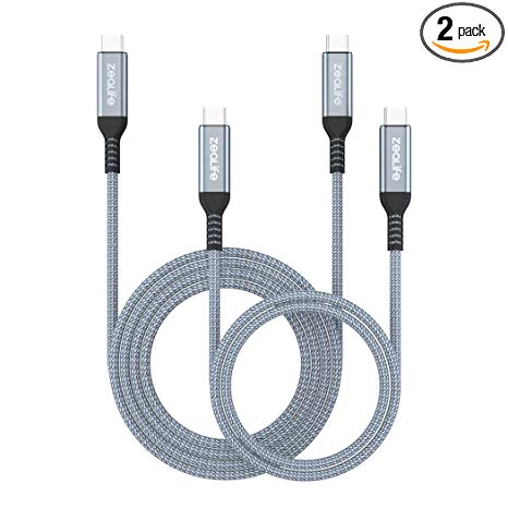 USB C to USB C Cable 2 Packs, ZeaLife 6 ft, 4ft USB C-C Charging Cord Compatible for MacBook Pro 13-in, MacBook Retina 12-in, iPad Pro 2018, Pixel 3, 2 XL, Galaxy S10 S9, and More USB Type C Devices