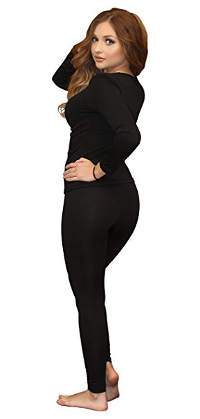 Women's Ultra Soft Thermal Underwear Long Johns Set with Fleece Lined