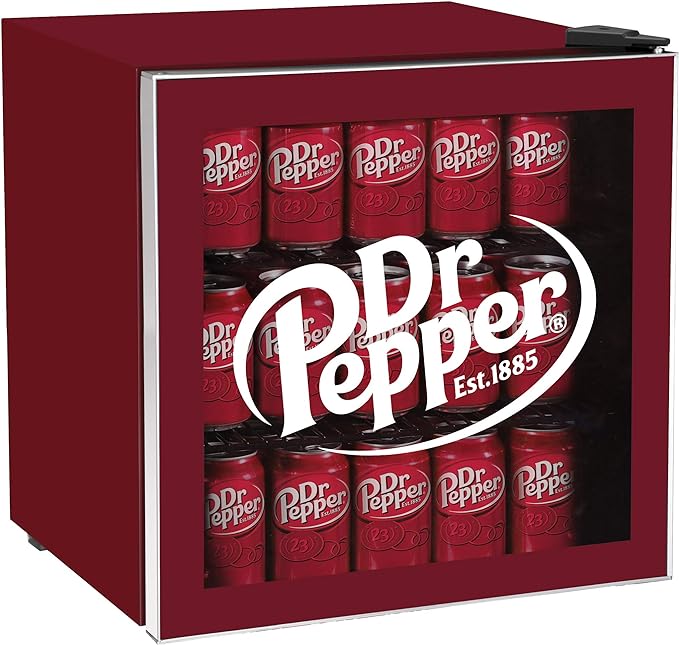 CURTIS MIS169DRP DR. Pepper 50 Can Beverage Cooler, Glass Door, 1.8 cu ft, Maroon