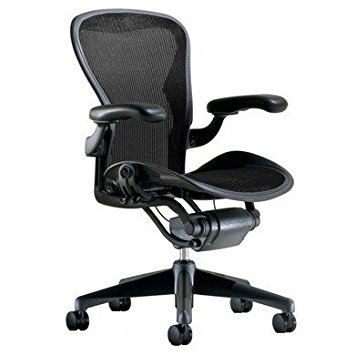 Herman Miller Classic Aeron Task Chair: Standard Tilt - Fixed Vinyl Arms - Standard Carpet Casters