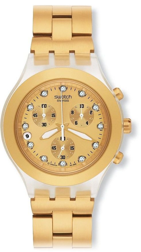 Swatch Men's SVCK4032G Stainless Steel Analog Watch with Gold-Tone Dial