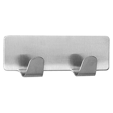 Tatkraft Tva Compact Towel Rack Stainless Steel Strong Stick On Self Adhesive Fix 2 Hooks