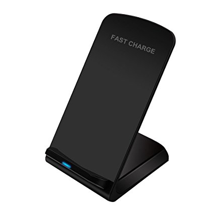 Voberry Fast Wireless Charger Charging Pad for Samsung Galaxy Note 8 S8 S8 Plus S7 S7 Edge Note 5 S6 Edge Plus, Standard Charge for Apple iPhone X / 8 / 8 Plus (Black)
