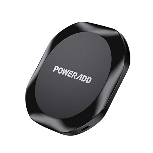 Poweradd Qi-Certified Wireless Charging Pad Wireless Charger Compatible with iPhone 11, 11 Pro, 11 Pro Max, Xs Max, XR, XS, X, 8, 8 Plus, Galaxy S10/9/8, Note 10/9/8 (No AC Adapter)