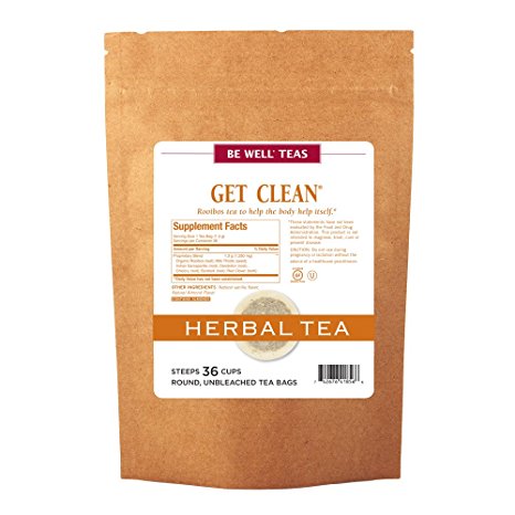 The Republic Of Tea Be Well Red Rooibos Tea - Get Clean - No. 7 Herbal Tea For Detoxing, 36 Tea Bag Refill