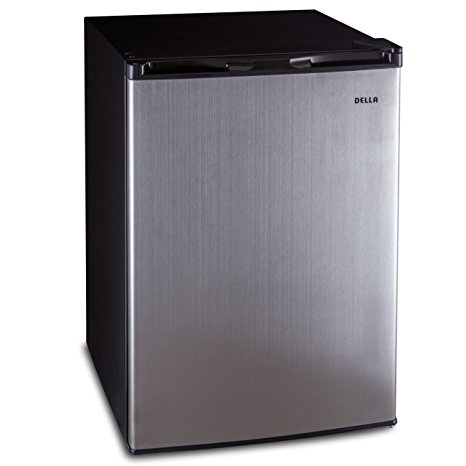 Della Compact Single Reversible Door Refrigerator Freezer, 4.5 cu. ft, Stainless Steel