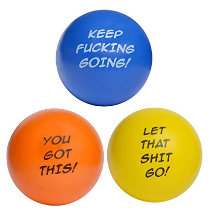 Motivational Stress Balls for Adults Anxiety Stress Relief Hand Therapy Exerciser Squeeze Fidget Toy Strengthener