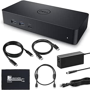 ANYHDD Dell D6000 Universal Dock Bundle with 130W Power Adapter – USB-C, HDMI, Dual DisplayPort with HDMI Cable   Display Port Cable   USB-C Cable   Microfiber Cloth Included (Renewed)
