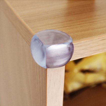 Baby Mate 8 PCS Ball Shape Clear Furniture Corner Protectors with Matt Finish - Child Proof Corner Safety Bumpers - Baby Proofing Corner Guards - Safety Table Corner Cover - Desk Corner Cushion 11473