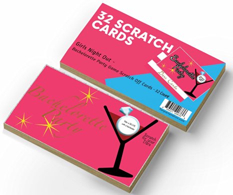 Outrageously Hilarious Bachelorette Party Scratch Off Dare Cards - 32 Mischievous Dare Cards - Best Value Kit By Fun Party Station