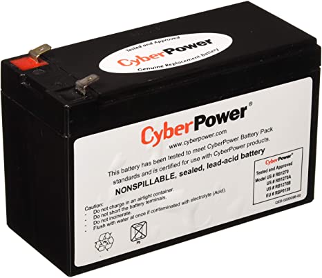 CyberPower RB1270B Replacement Battery Cartridge, Maintenance-Free, User Installable