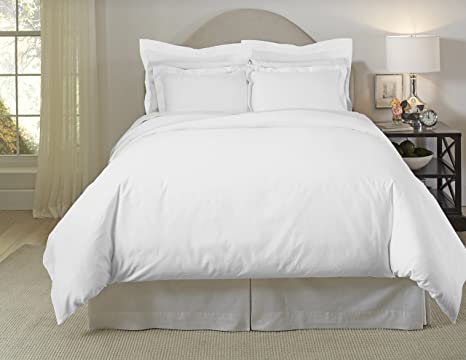 Pointehaven 620TC Long Staple Cotton Oversized Duvet Set, King/California King, White