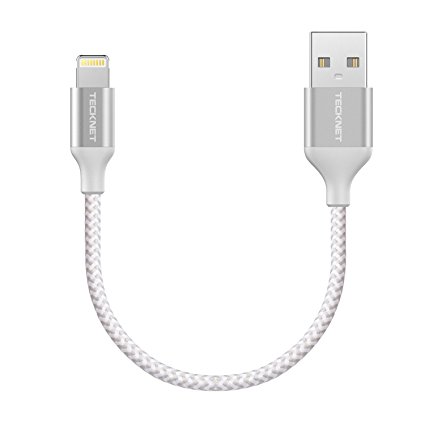 Lightning Cable, TeckNet PowerLink Premium Lightning to USB Cable (0.1M) Apple MFi Certified - Nylon Fiber, Perfect For the iPhone 7 7S 6 6S Plus, iPad Pro, Mini 4, Air 2, iPod Touch